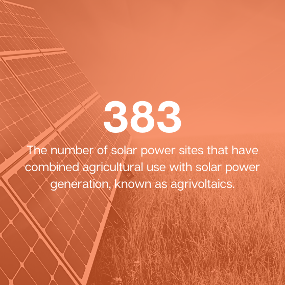 Solar power sites combining agricultural use