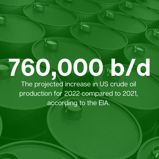 projected increase in us crude oil
