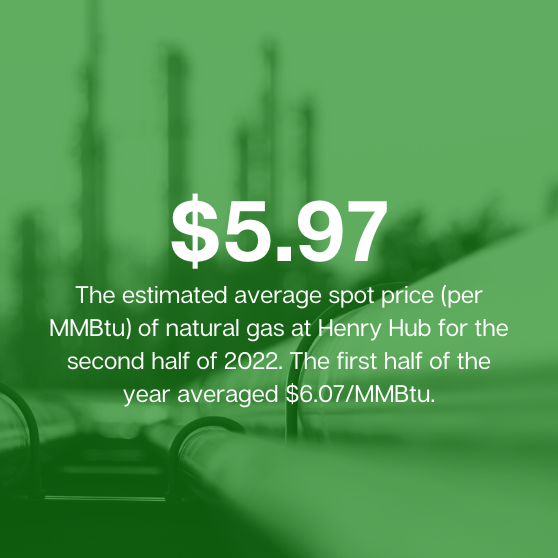 average spot price of natural gas