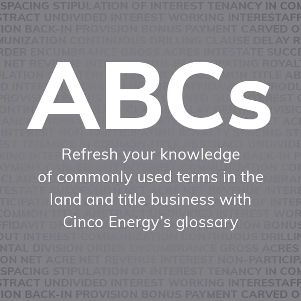 Cincos energy glossary