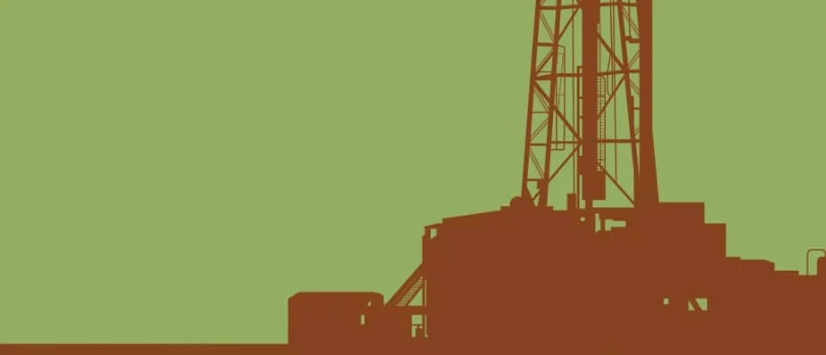 brown and green oil rig